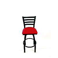 JMC Furniture Boggs Series Barstool, Supports Up to 300 lb, 30.5" Seat Height, Red Seat, Black Back, Black Base (BBBVSRED)