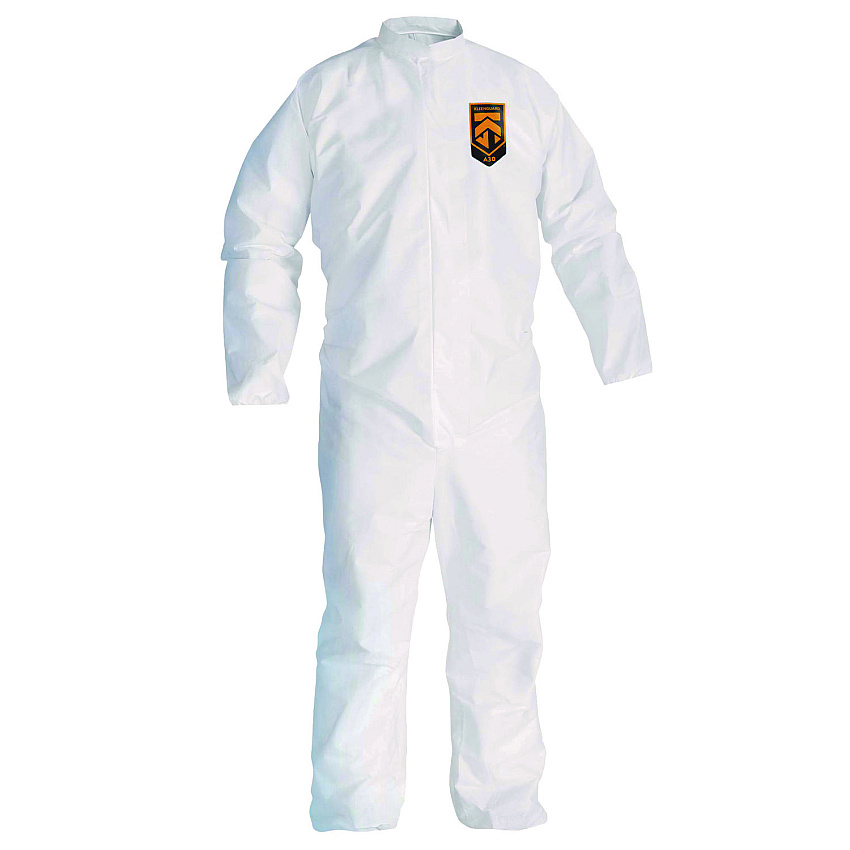 KleenGuard A30 Breathable Splash and Particle Protection Coveralls, 3X-Large, White, 21/Carton (46006)