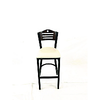 JMC Furniture Eagle Series Barstool, Supports Up to 300 lb, 28.5" Seat Height, Cream Seat, Dark Walnut Back, Black Base (EBBVCRMC)