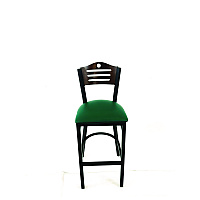 JMC Furniture Eagle Series Barstool, Supports Up to 300 lb, 28.5" Seat Height, Green Seat, Dark Walnut Back, Black Base (EBBVGRNC)