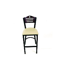 JMC Furniture Eagle Series Barstool, Supports Up to 300 lb, 28.5" Seat Height, Taupe Seat, Dark Mahogany Back, Black Base (EBBVTAUB)