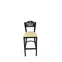 JMC Furniture Eagle Series Barstool, Supports Up to 300 lb, 28.5" Seat Height, Taupe Seat, Dark Walnut Back, Black Base (EBBVTAUC)