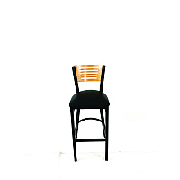 JMC Furniture Jones River Series Barstool, Supports Up to 300 lb, 28.5" Seat Height, Black Seat, Natural Back, Black Base (JRBBVBLKD)