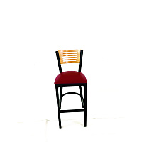 JMC Furniture Jones River Series Barstool, Supports Up to 300 lb, 28.5" Seat Height, Burgundy Seat, Natural Back, Black Base (JRBBVBURD)