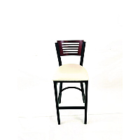 JMC Furniture Jones River Series Barstool, Supports Up to 300 lb, 28.5" Seat Height, Cream Seat, Dark Mahogany Back, Black Base (JRBBVCRMB)