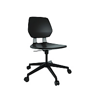 Safco Commute Task Chair, Supports Up to 275 lb, 18.25" to 22.25" Seat Height, Black Seat, Black Back, Black Base (7825BL)