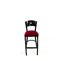 JMC Furniture Liberty Series Barstool, Supports Up to 300 lb, 28.5" Seat Height, Burgundy Seat, Dark Mahogany Back, Black Base (LBBVBURB)