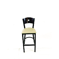 JMC Furniture Liberty Series Barstool, Supports Up to 300 lb, 28.5" Seat Height, Taupe Seat, Dark Mahogany Back, Black Base (LBBVTAUB)