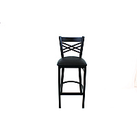 JMC Furniture X Series Barstool, Supports Up to 300 lb, 29.5" Seat Height, Black Seat, Black Back, Black Base (XBSBVSBLK)