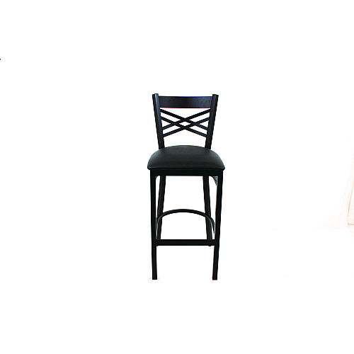 JMC Furniture X Series Barstool, Supports Up to 300 lb, 29.5" Seat Height, Black Seat, Black Back, Black Base (XBSBVSBLK)