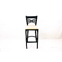 JMC Furniture X Series Barstool, Supports Up to 300 lb, 29.5" Seat Height, Cream Seat, Black Back, Black Base (XBSBVSCRM)