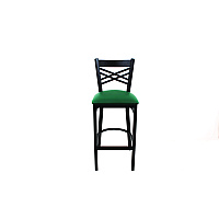 JMC Furniture X Series Barstool, Supports Up to 300 lb, 29.5" Seat Height, Green Seat, Black Back, Black Base (XBSBVSGRN)