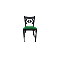 JMC Furniture X Series Chair, Supports Up to 300 lb, 18" Seat Height, Green Seat, Black Back, Black Base (XCHBVSGRN)