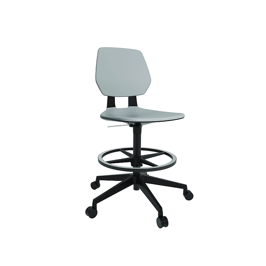 Safco Commute Extended Height Task Chair, Supports Up to 275 lbs, 18.25" to 22.25" Seat Height, Gray/Black (7827GR)