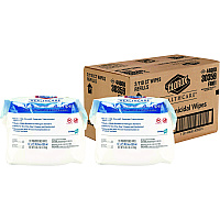 Clorox Healthcare Bleach Germicidal Wipes, 1-Ply, 12 x 12, Unscented, White, 110/Refill, 2 Refills/Carton (30359CT)