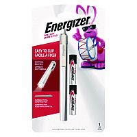 Energizer LED Pen Light, 2 AAA Batteries (Included), Silver/Black (PLED23AEH)