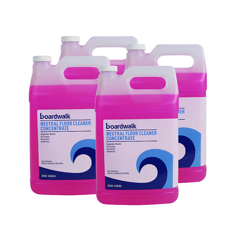 Boardwalk&reg; Neutral Floor Cleaner, Lemon, 4 Gallon Bottles (BWK4404N)