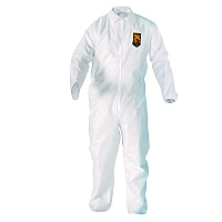 KleenGuard A20 Breathable Particle Protection Coveralls, Zip Front, Elastic Back, Wrists, Ankles, 3X-Large, White, 20/Carton (49106)