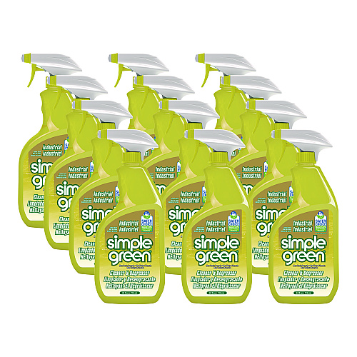 simple green Industrial Cleaner and Degreaser, Concentrated, Lemon, 24 oz Spray Bottle, 12/Carton (14002)