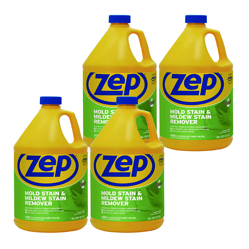 Zep Commercial Mold Stain and Mildew Stain Remover, 1 gal, 4/Carton (ZUMILDEW128C)
