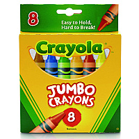 Crayola Jumbo Crayons, Assorted Colors, 8/Box (520389)