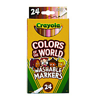 Crayola Colors of the World Washable Markers, Fine Bullet Tip, Assorted Colors, 24/Pack (587810)