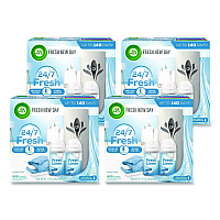 Air Wick Freshmatic Ultra Automatic Starter Kit, Gadget/(2) 5.89 oz Fresh Linen Refills/AA Battery, 4 Kits/Carton (01918CT)