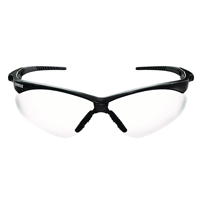 KleenGuard V30 Nemesis VL Safety Glasses, Black Frame, Clear Lens, 12/Carton (55401)