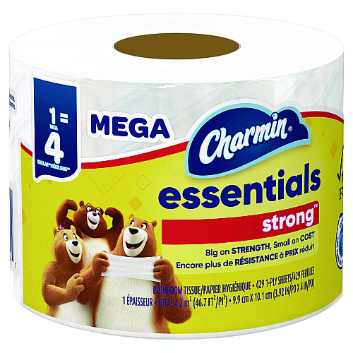 Charmin&reg; Essentials Standard Toilet Paper, 1-Ply, 429 Sheets, 36 Rolls (05044)