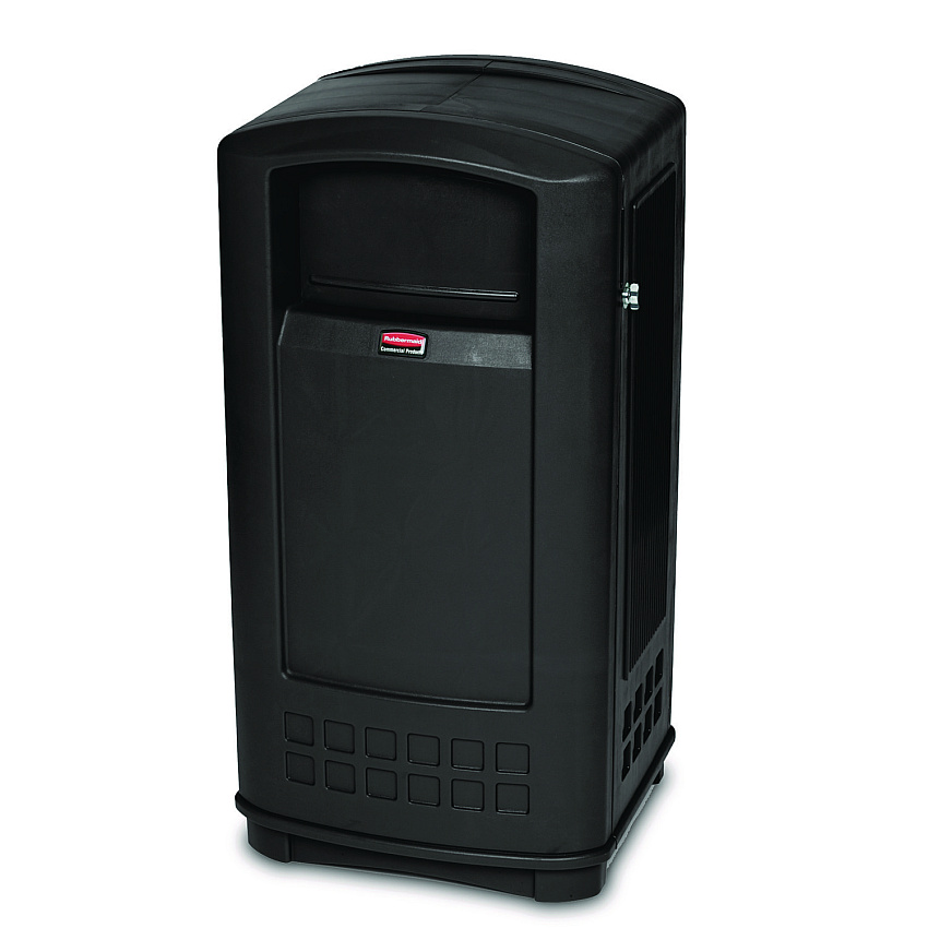Plaza Jr. Container, 35 gal, Plastic, Black