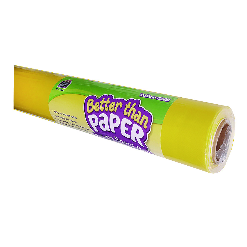Teacher Created Resources Better Than Paper Bulletin Board Roll, 4 ft x 12 ft, Yellow Gold (77369)