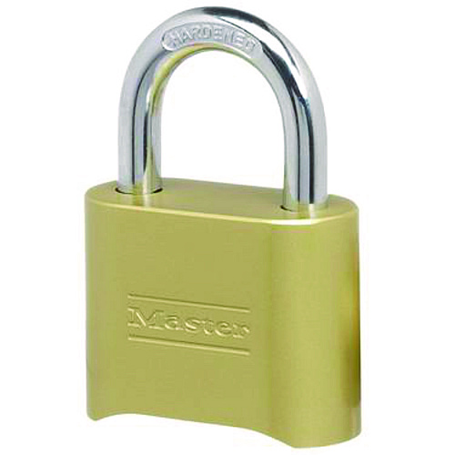 Master Lock Resettable Combination Padlock, 2" Wide, Brass (175D)