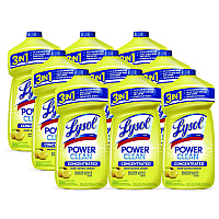 LYSOL Brand Power Clean Concentrated Multi-Surface Cleaner, Lemon and Sunflower Essence, 28 oz Pour Bottle, 9/Carton (82513CT)
