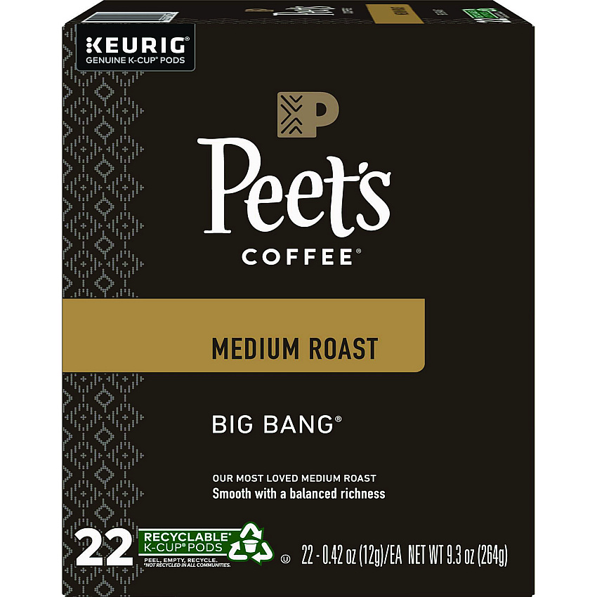 Keurig Peet's Big Bang K-Cup, Big Bang, K-Cup, 22/Box (6664)