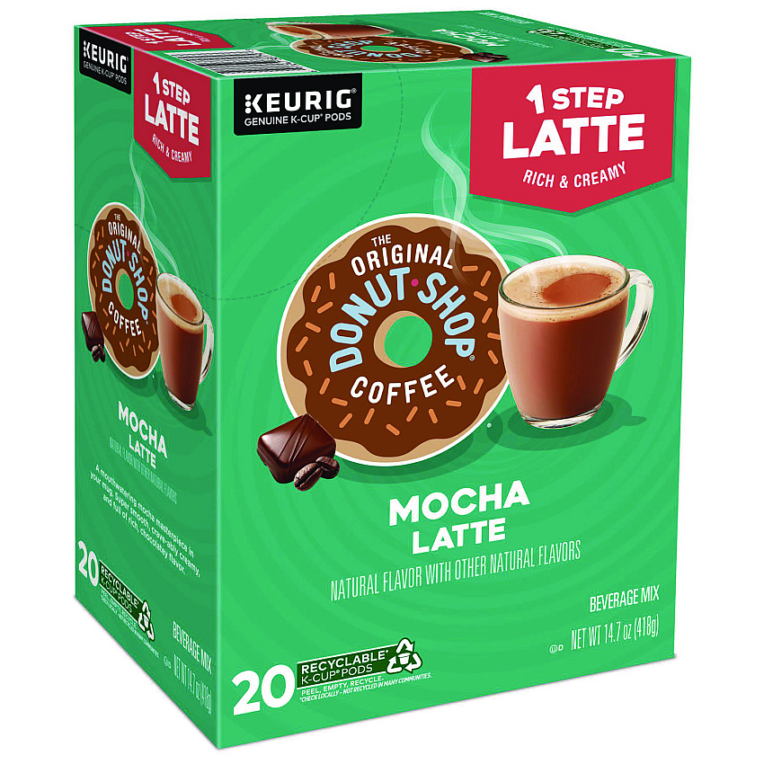 The Original Donut Shop Mocha One Step Latte K-Cup, Vanilla, 20/Box (8179)