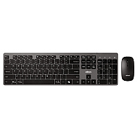 Adesso WKB-7300 Wireless Keyboard and Mouse, 2.4 GHz Frequency/30 ft Wireless Range, Gray/Black
