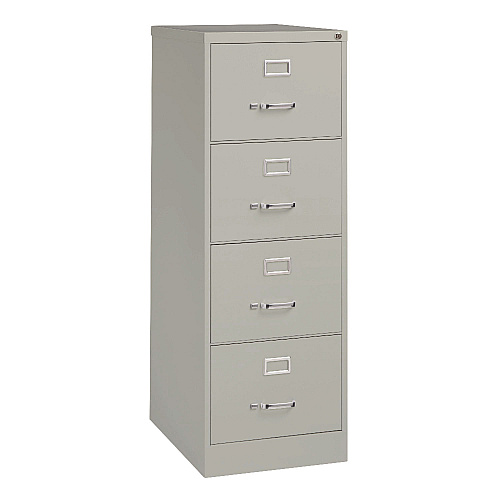 Alera Economy Vertical File, 4 Legal-Size File Drawers, Light Gray, 18" x 25" x 52" (ALEHVF1952LG)