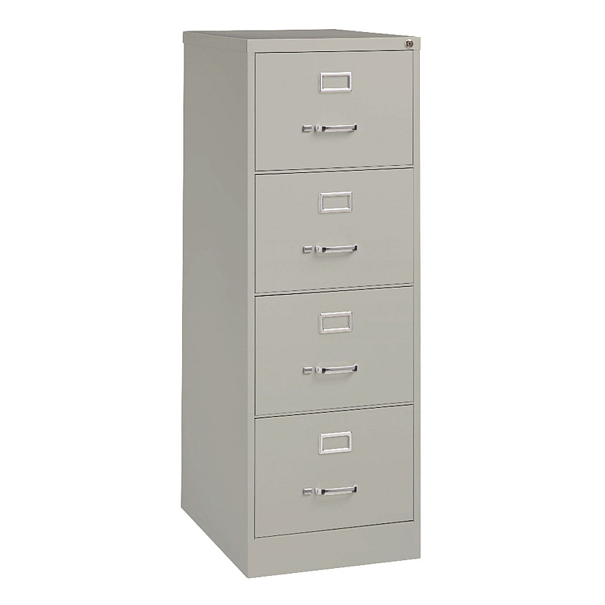 Alera Economy Vertical File, 4 Legal-Size File Drawers, Light Gray, 18" x 25" x 52" (ALEHVF1952LG)