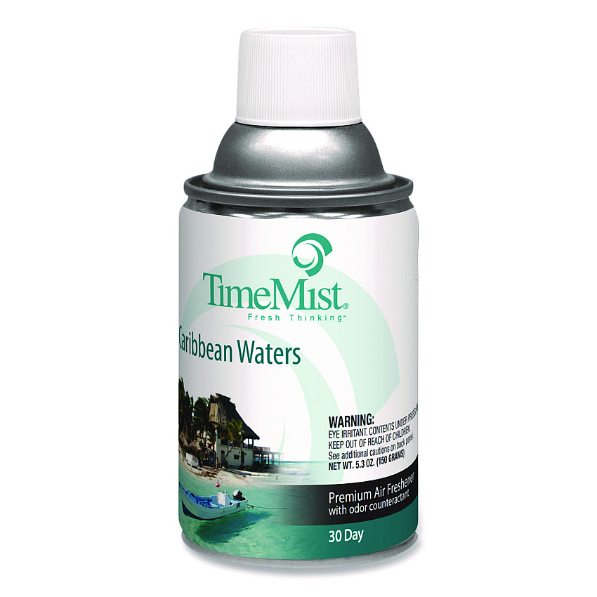 TimeMist Premium Metered Air Freshener Refill, Caribbean Waters, 6.6 oz Aerosol Spray (1042756EA)