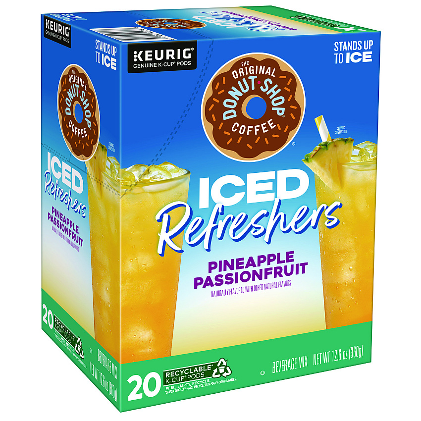 The Original Donut Shop ICED Refreshers K-Cup Pods, Passion Fruit, 20/Box (0236)