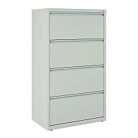 Alera Lateral File, 4 Legal/Letter-Size File Drawers, Light Gray, 30" x 18.62" x 52.5" (ALEHLF3054LG)