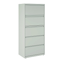 Alera Lateral File, 5 Legal/Letter-Size File Drawers, Light Gray, 30" x 18.62" x 67.62" (ALEHLF3067LG)