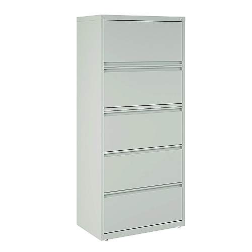 Alera Lateral File, 5 Legal/Letter-Size File Drawers, Light Gray, 30" x 18.62" x 67.62" (ALEHLF3067LG)