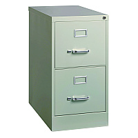 Alera Two-Drawer Economy Vertical File, 2 Letter-Size File Drawers, Light Gray, 15" x 25" x 28.38" (ALEHVF1529LG)