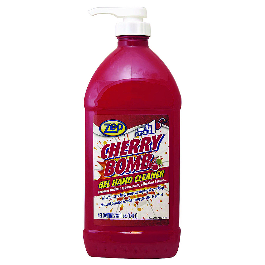 Zep Commercial Cherry Bomb Gel Hand Cleaner, Cherry Scent, 48 oz (ZUCBHC484EA)