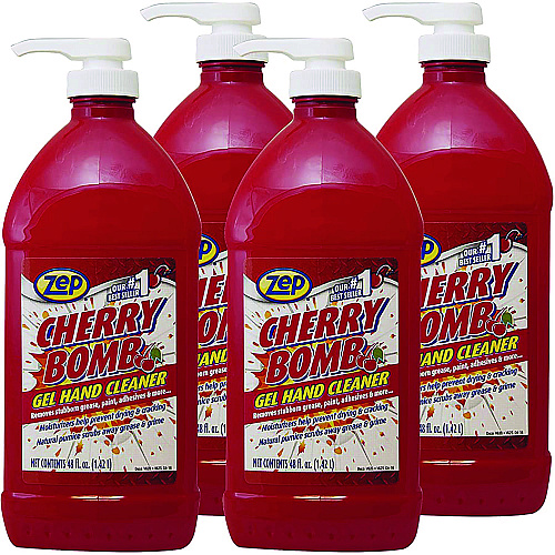 Zep Commercial Cherry Bomb Gel Hand Cleaner, Cherry Scent, 48 oz, 4/Carton (ZUCBHC484CT)