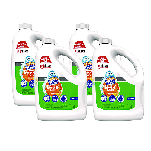 Scrubbing Bubbles Disinfectant Restroom Cleaner, Citrus Scent, 1 gal Bottle, 4/Carton (335599)