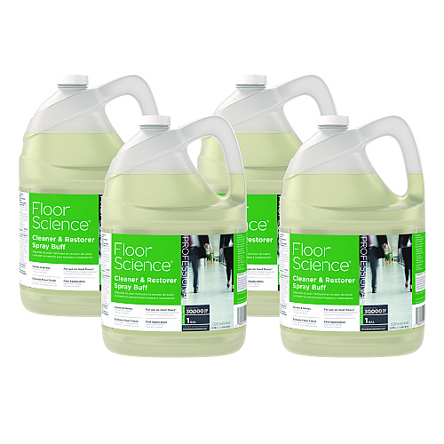 Diversey Floor Science Cleaner/Restorer Spray Buff, Citrus Scent, 1 gal Bottle, 4/Carton (CBD540458)