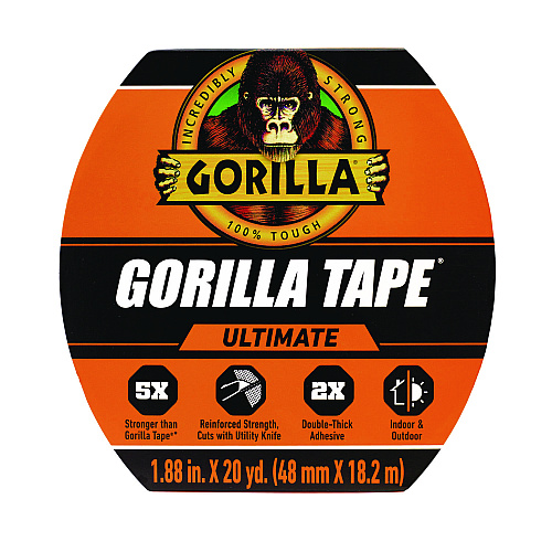 Gorilla Ultimate Tape, 3" Core, 1.88" x 20 yd, Black (113499)