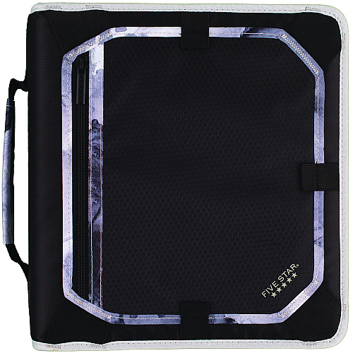 Five Star Zipper Binder, 3 Rings, 2" Capacity, 11 x 8.5, Black/Gray Accents (29052IT8)